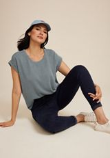 24/7 Clara Ribbed Tee, C4309, small