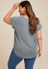 Plus Size 24/7 Clara Ribbed Tee, C4309, small