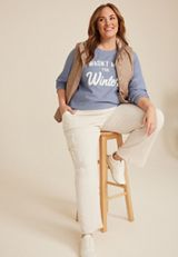 Plus Size I Wasnt Made For Winter Relaxed Fit Pullover, C4656, small