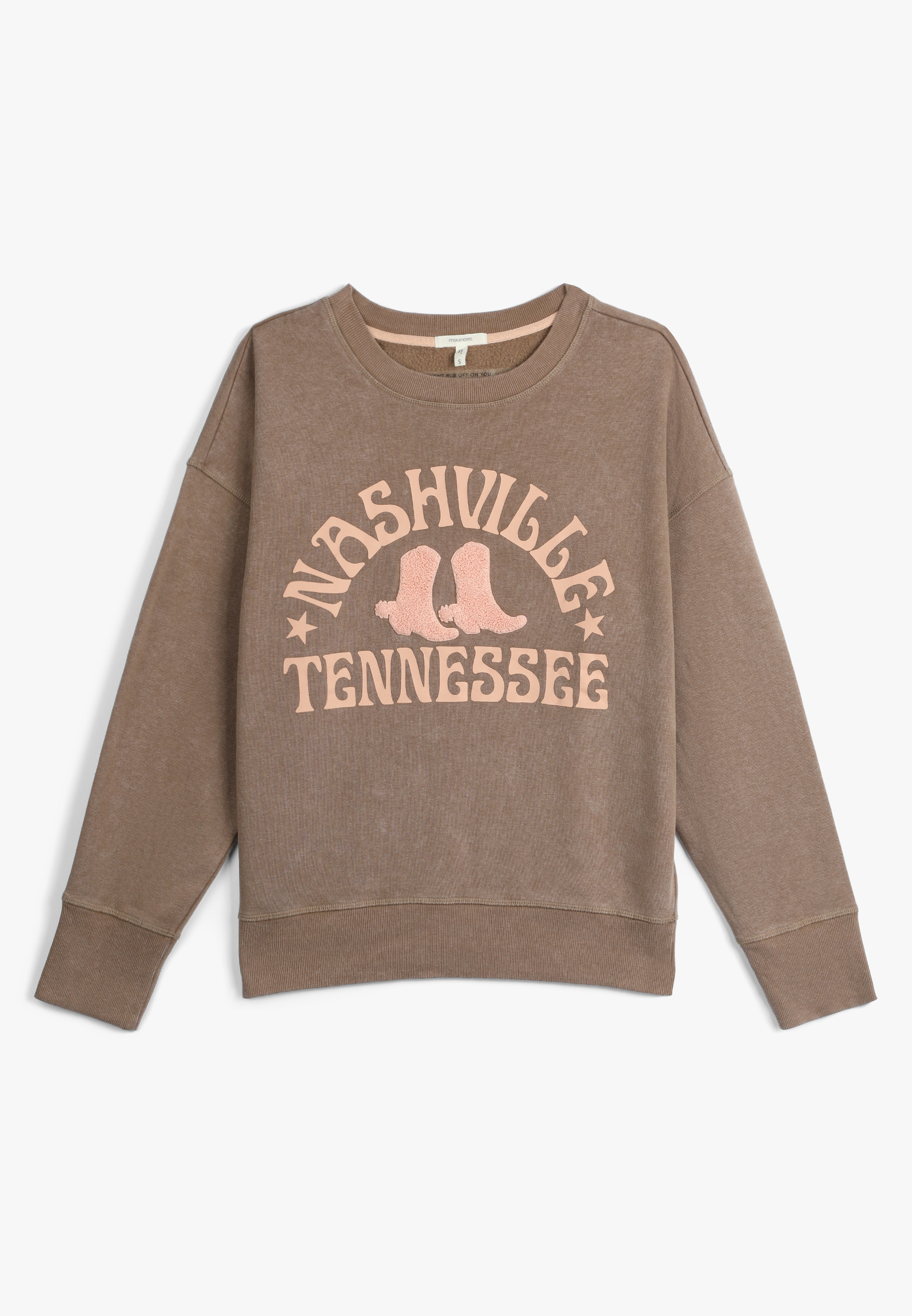 Nashville Tennessee Chenille Boot Relaxed Fit Sweatshirt, C115, large