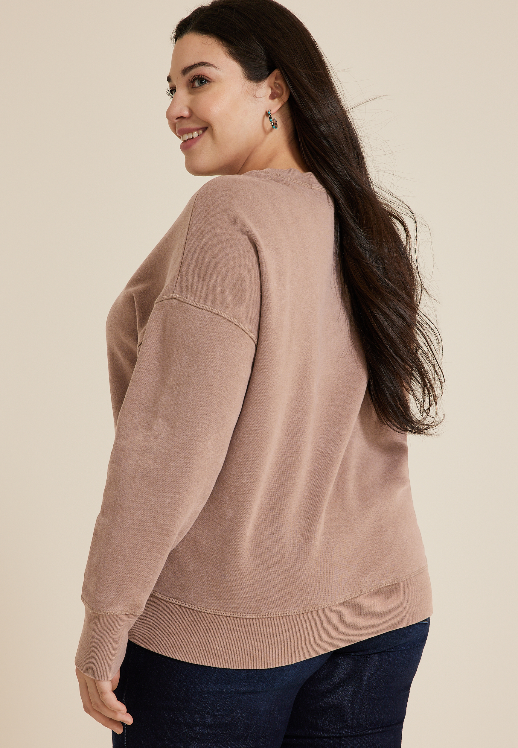 Plus Size Nashville Tennessee Chenille Boot Relaxed Fit Sweatshirt, BROWN, large