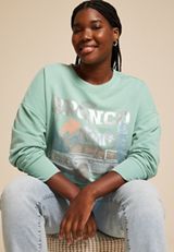 Plus Size Bronco Built To Run Wild Relaxed Fit Sweatshirt, C416, small