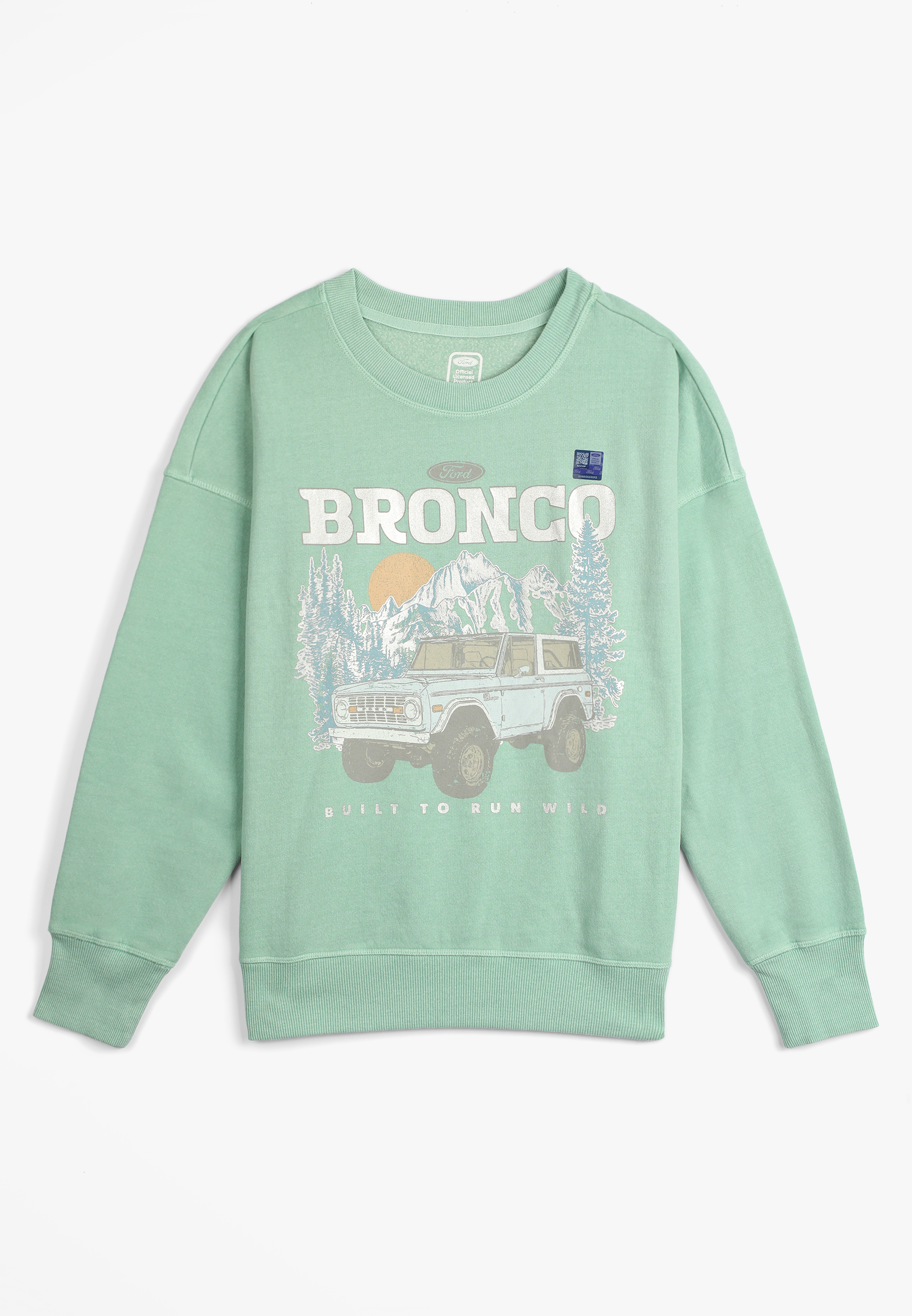 Plus Size Bronco Built To Run Wild Relaxed Fit Sweatshirt, C416, large