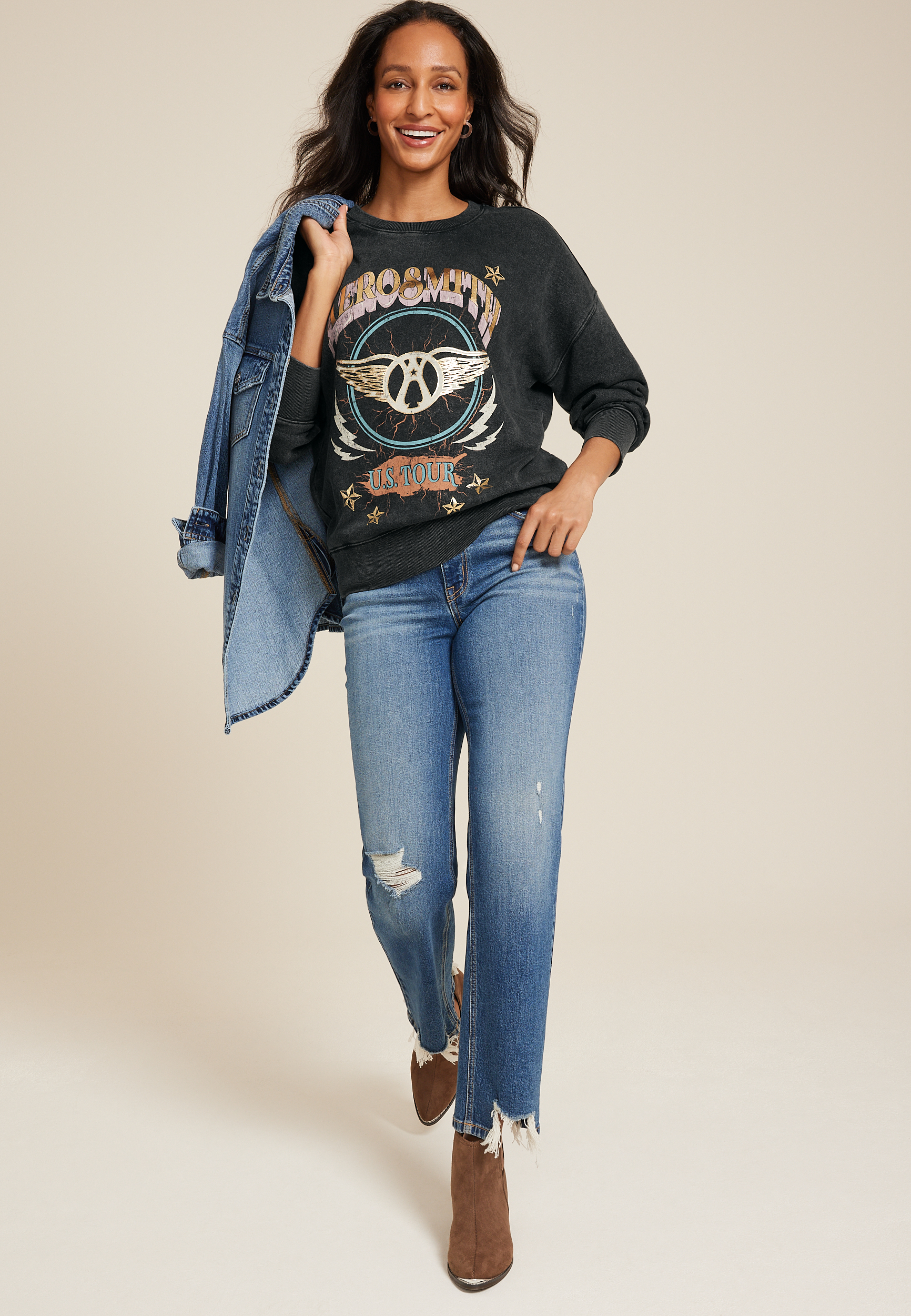 Aerosmith Relaxed Fit Sweatshirt, C106, large