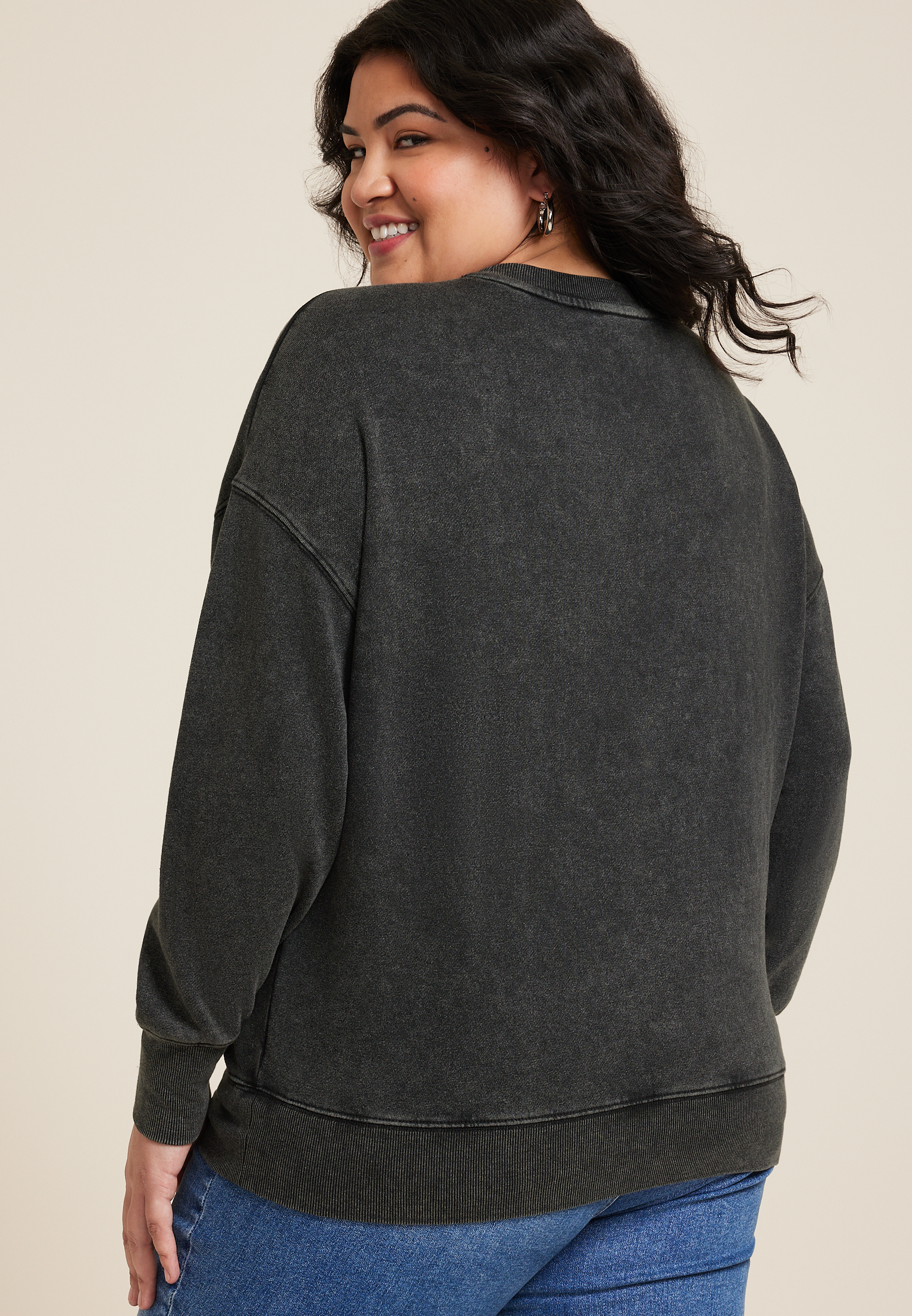 Plus Size Aerosmith Relaxed Fit Sweatshirt, BLACK, large
