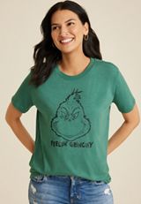 Feelin Grinchy Oversized Fit Graphic Tee, C3895, small