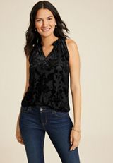 Velvet Burnout Tank Top, C106, small