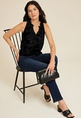Velvet Burnout Tank Top, C106, small