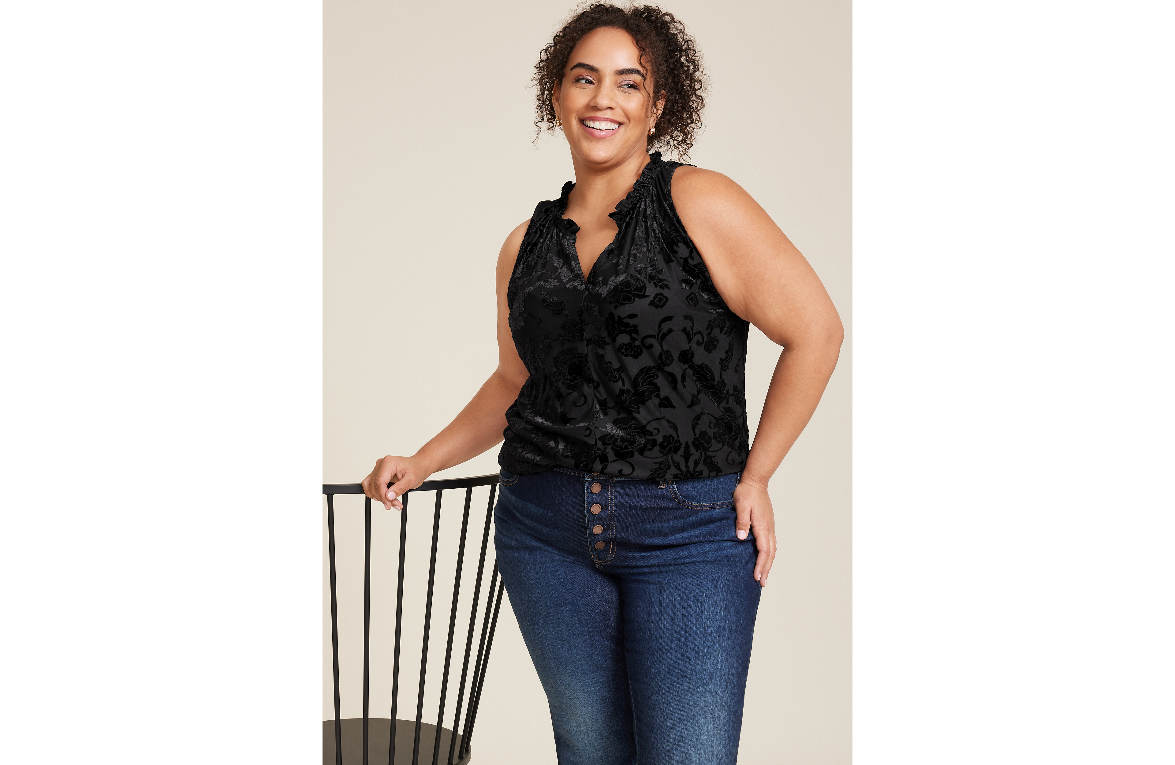 Plus Velvet Burnout Tank Top