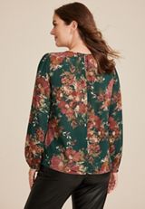 Leighton Floral Long Sleeve Blouse, C1029, small