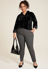 Plus Size Winona Velvet Button Down Blouse, C106, small