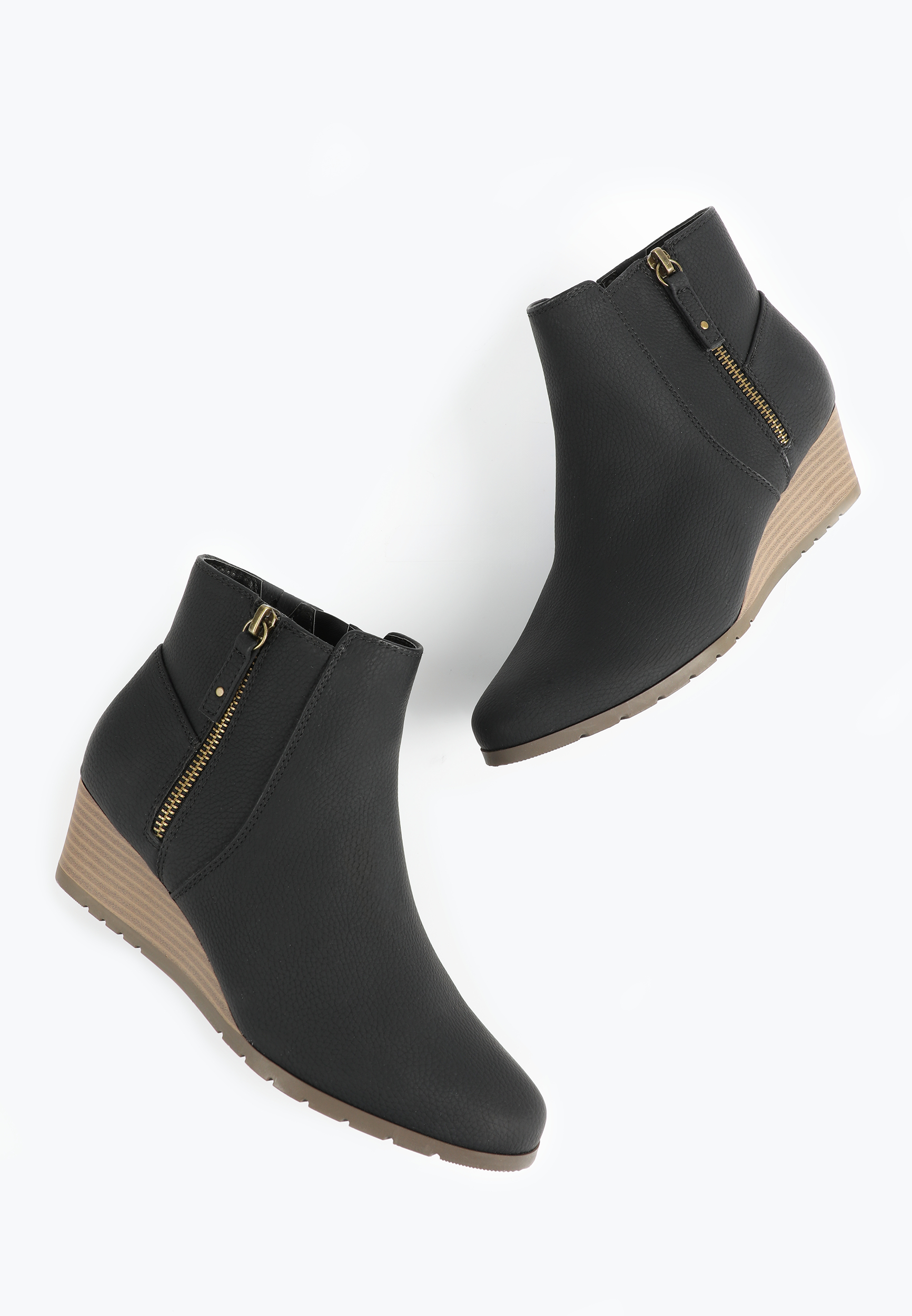 SuperCush Paige Zip Up Wedge Boot, BLACK, large