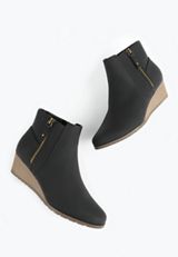 SuperCush Paige Zip Up Wedge Boot, BLACK, small