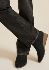 SuperCush Paige Zip Up Wedge Boot, BLACK, small