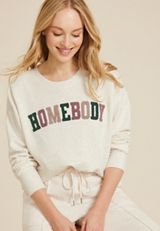 Homebody Chenille Embroidered Relaxed Fit Sweatshirt, C3363, small