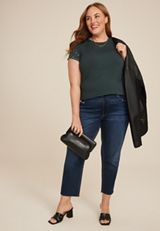 Plus Size edgely&trade; Studded Short Sleeve Tee, C6371, small