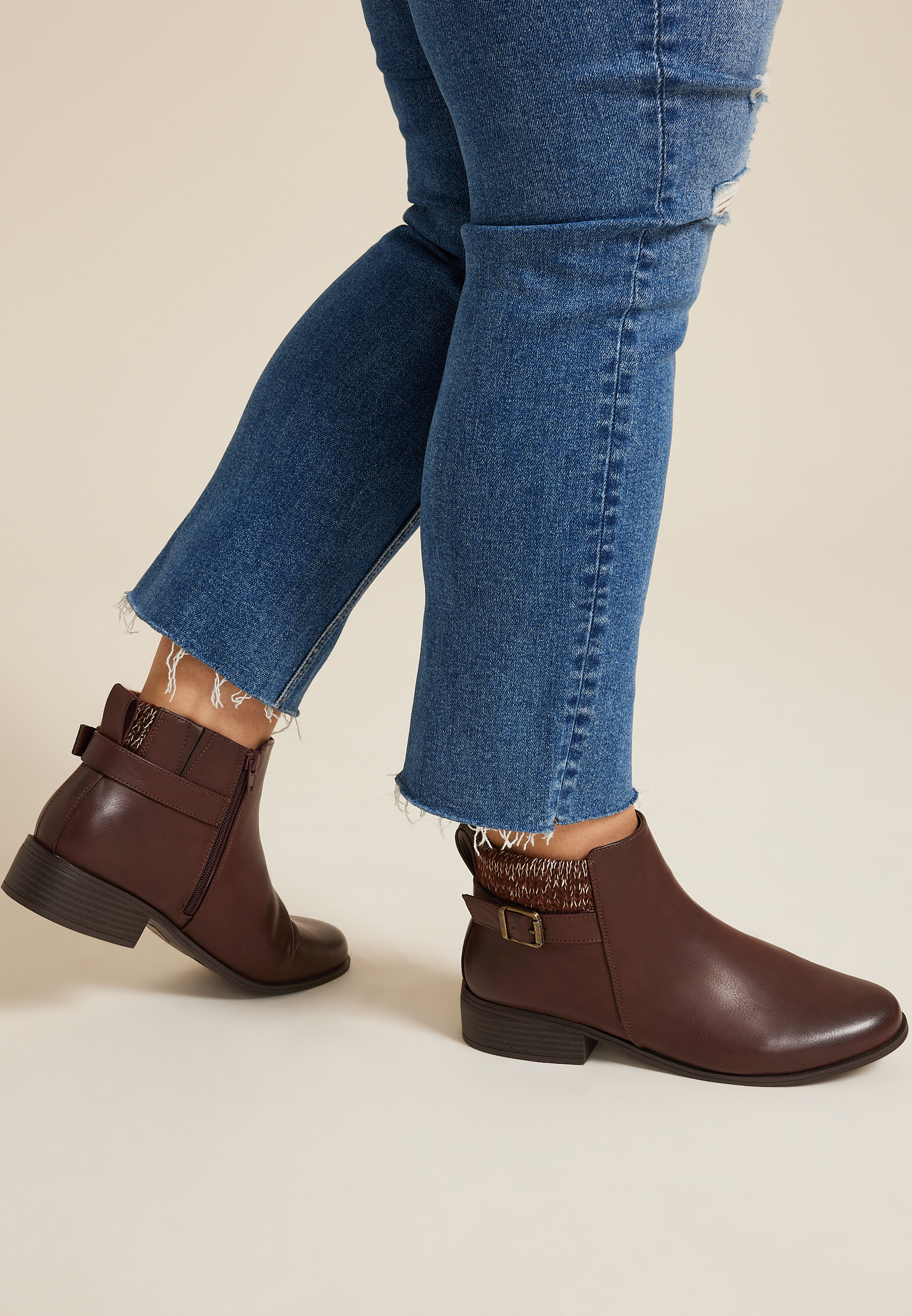 SuperCush Brooke Sweater Collar Boot, BURGUNDY, large