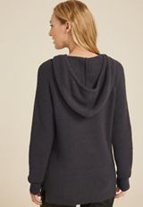 Waffle Knit Hooded Tunic, C3407, small