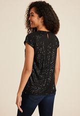 edgely&trade; Sequin Short Sleeve Tee, C106, small