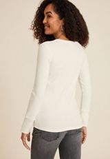 Softest Split Neck Henley Thermal Tee, C2789, small
