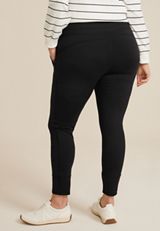 Plus Size Brushed High Rise Legging, BLACK, small