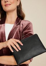 Black Oversized Wristlet, BLACK, small