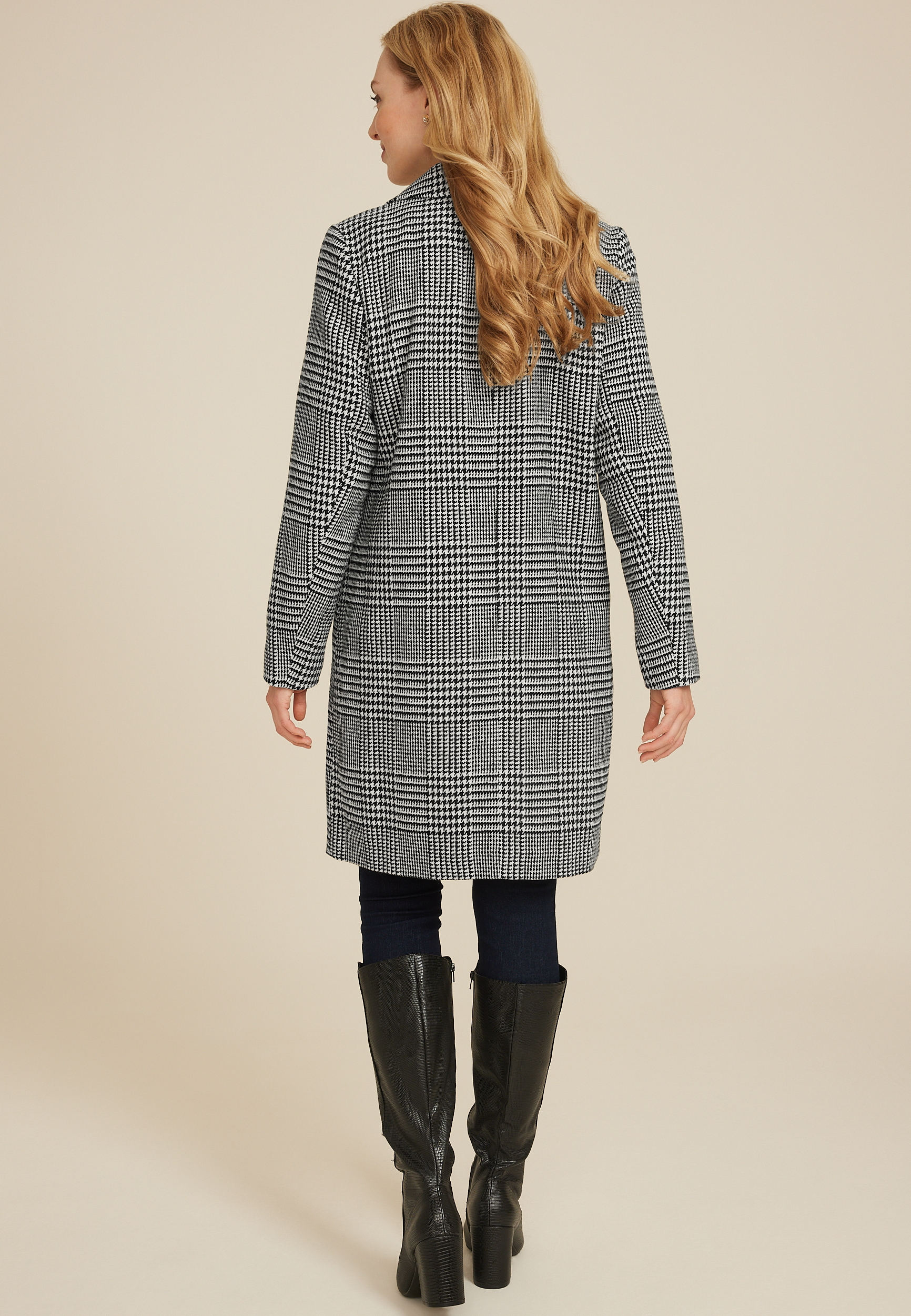 One Button Houndstooth Dress Coat, C1755, large