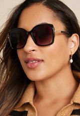 Oversized Square Ombre Sunglasses, BLACK, small