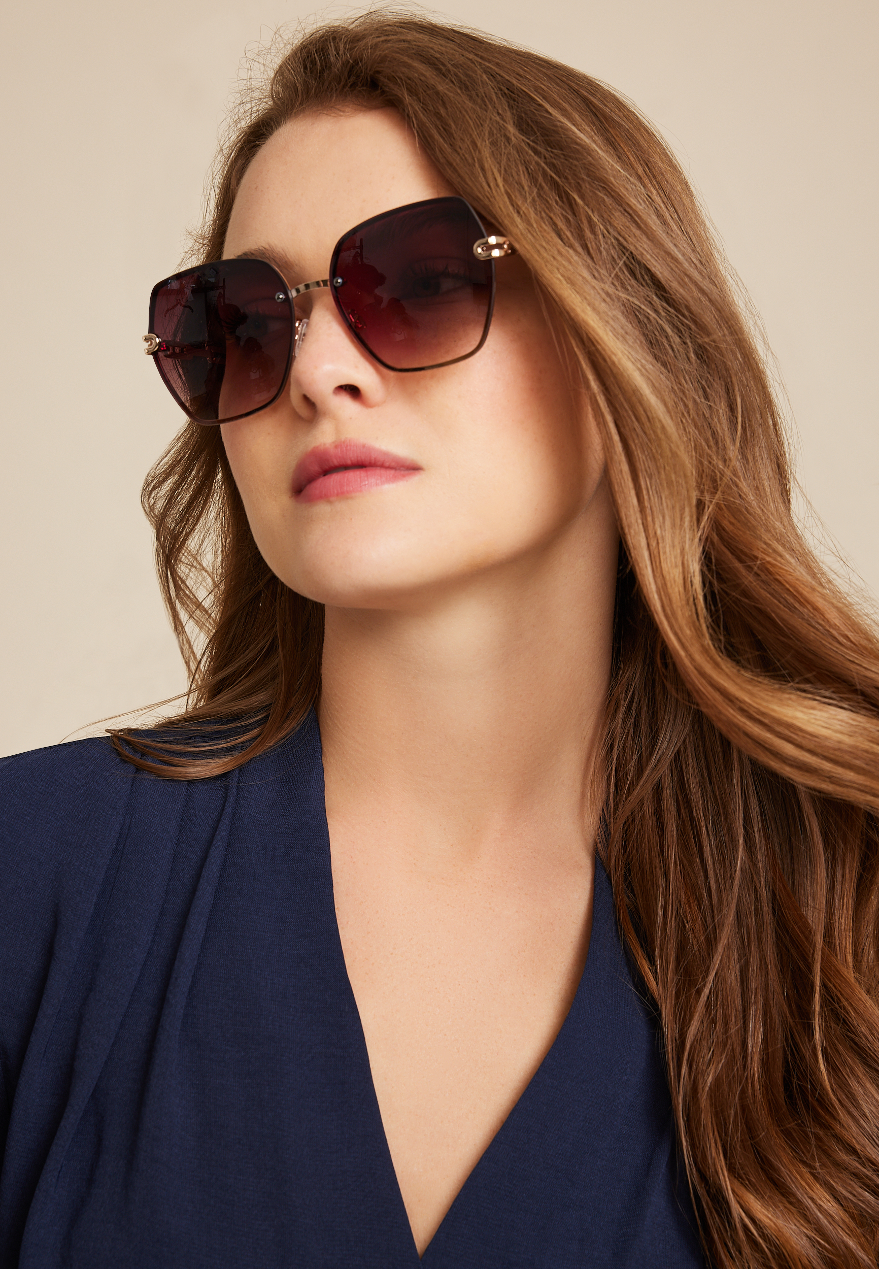 Oversized Square Ombre Sunglasses, C115, large