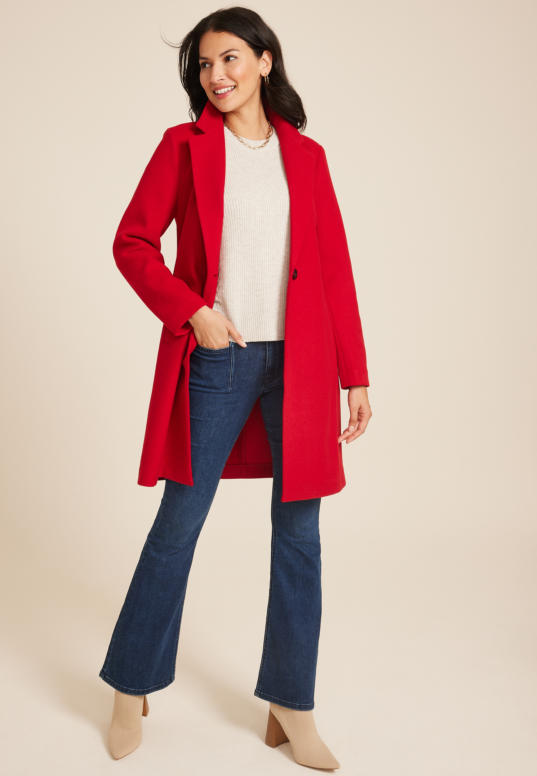 One Button Dress Coat, C4744, large