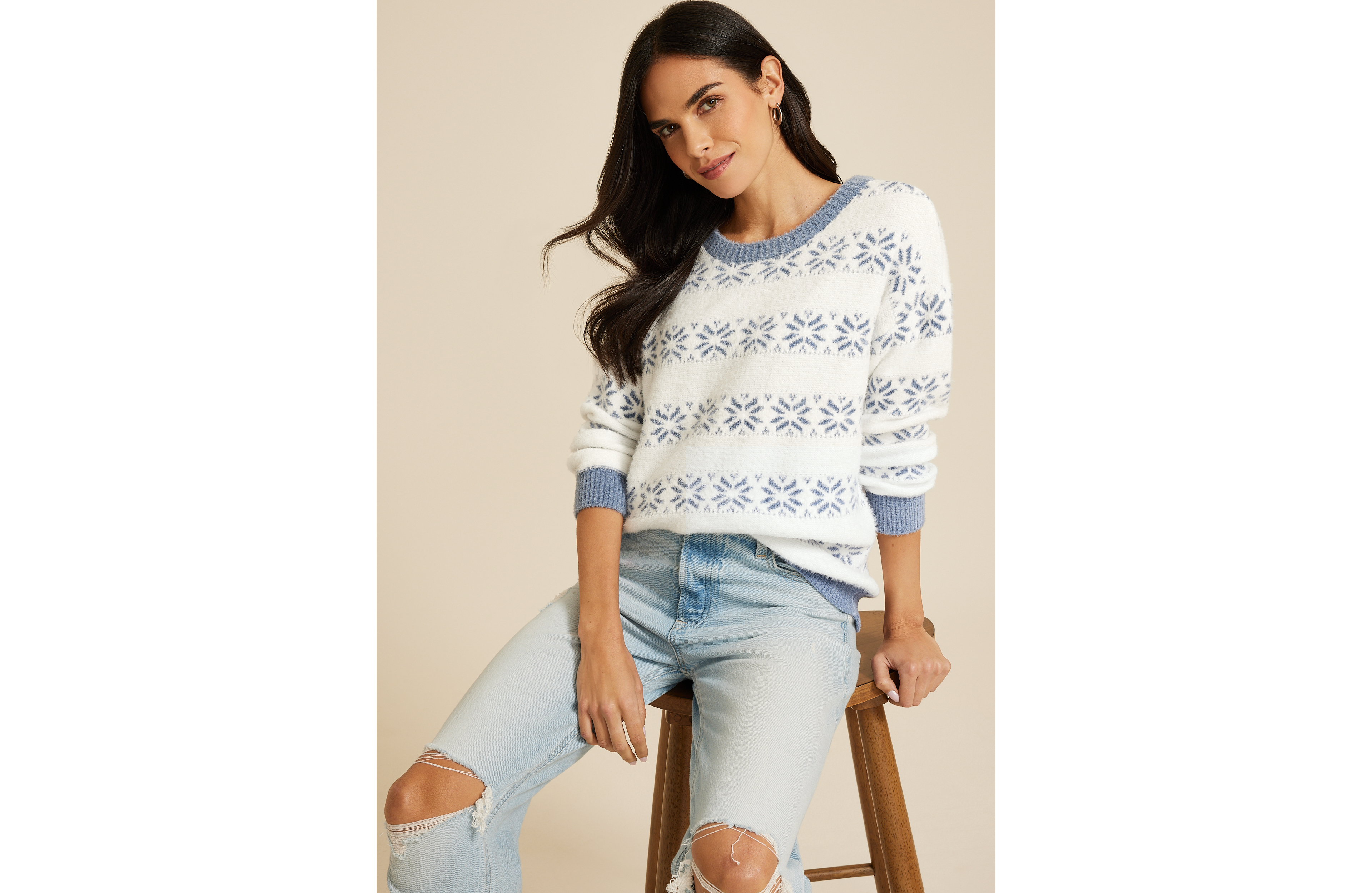 Striped Snowflake Sweater