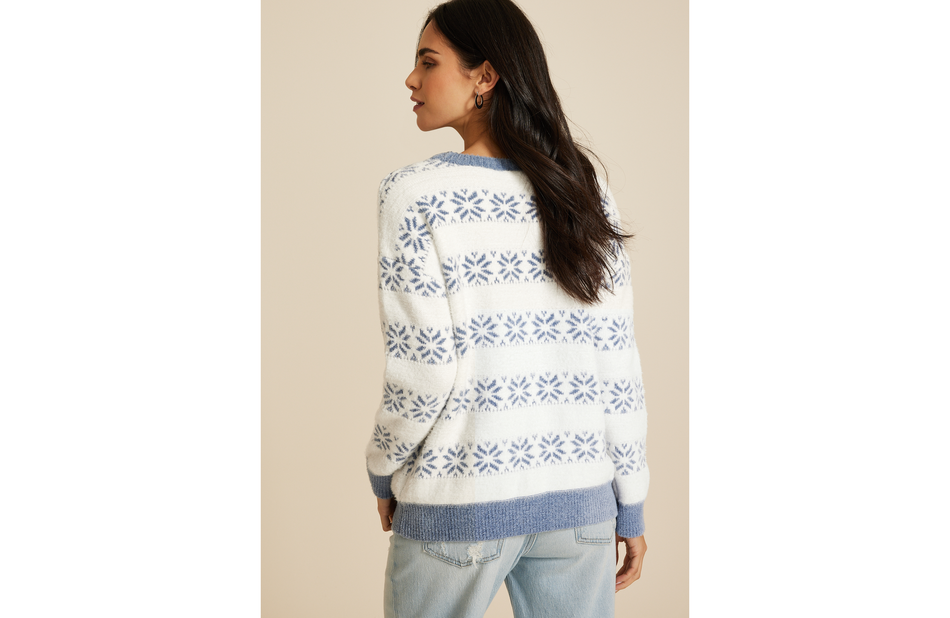 Striped Snowflake Sweater