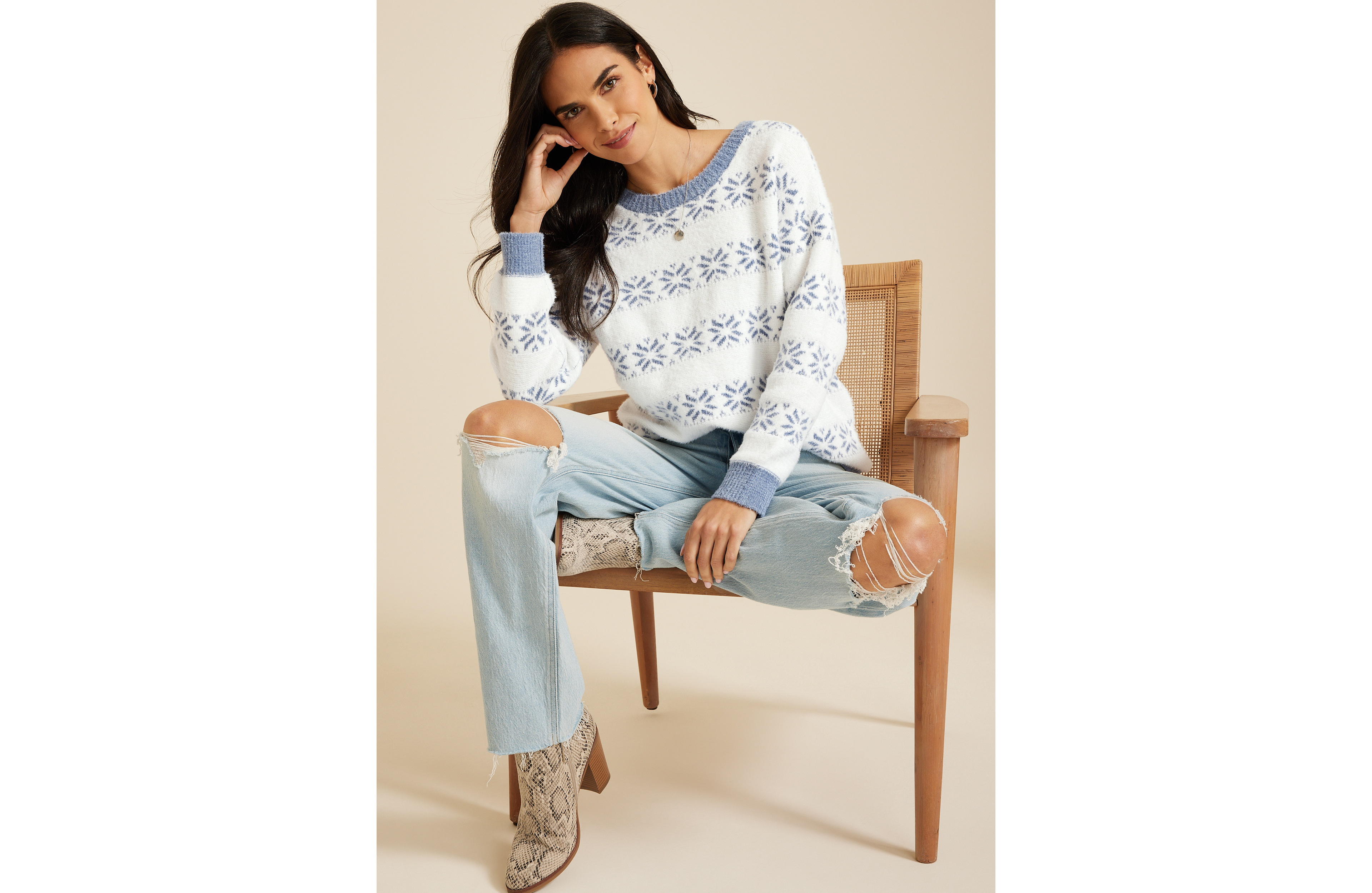 Striped Snowflake Sweater