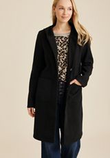 Hooded Dress Coat, BLACK, small