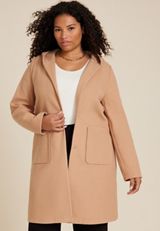 Plus Size Hooded Dress Coat, C9812, small