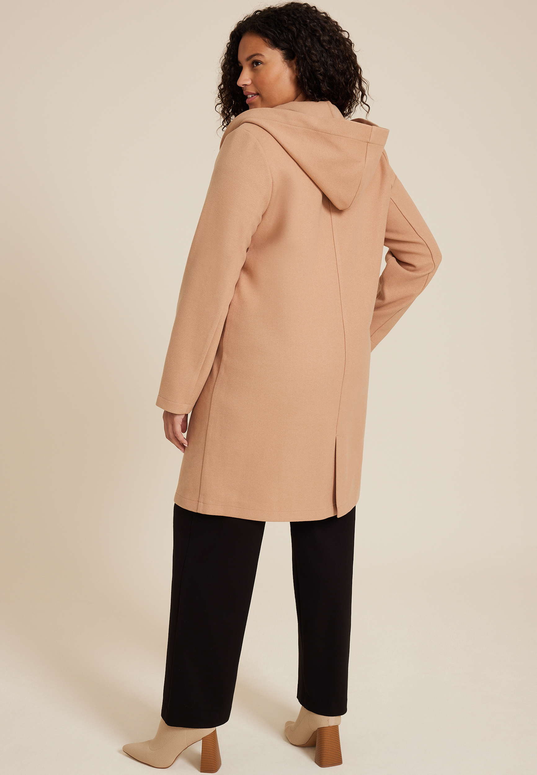 Plus Size Hooded Dress Coat, C9812, large