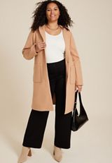 Plus Size Hooded Dress Coat, C9812, small