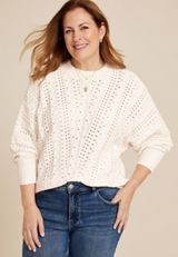 Plus Size Chevron Dolman Sweater, C2789, small