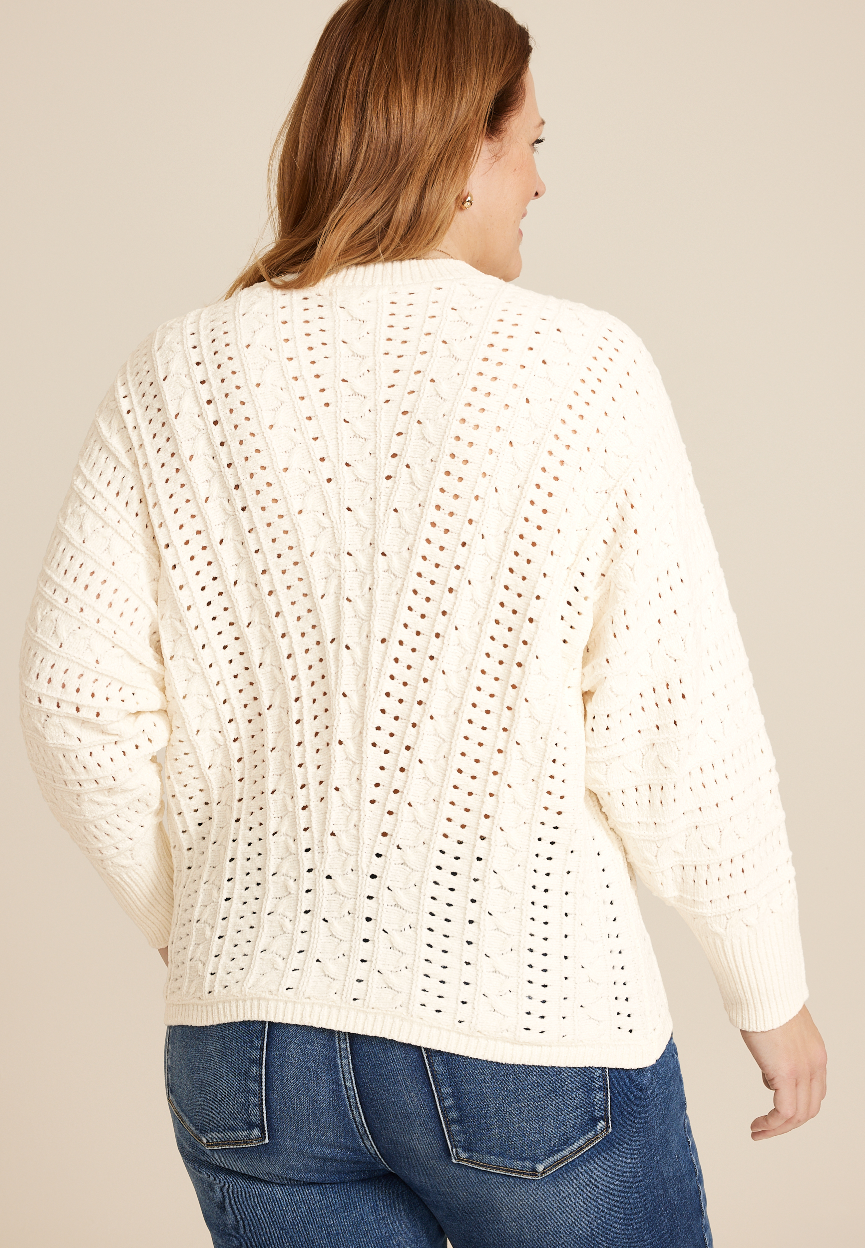 Plus Size Chevron Dolman Sweater, C2789, large