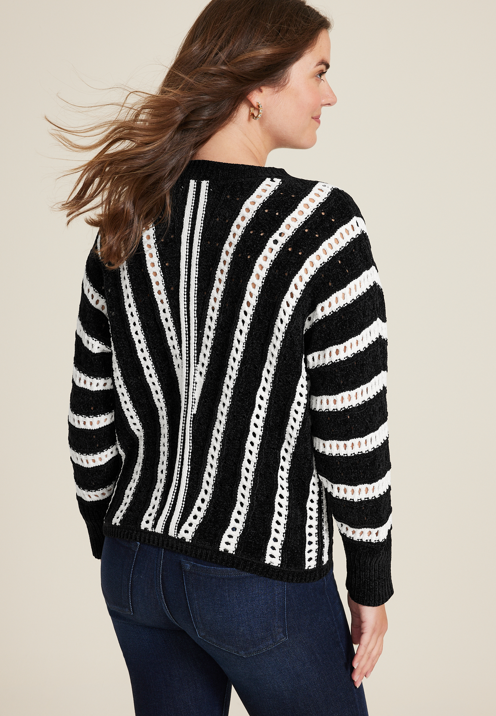 Chevron Stripe Dolman Sweater, C1756, large