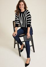 Chevron Stripe Dolman Sweater, C1756, small