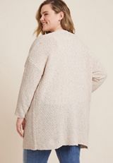 Plus Size Pom Pom Pocket Cardigan, C9748, small