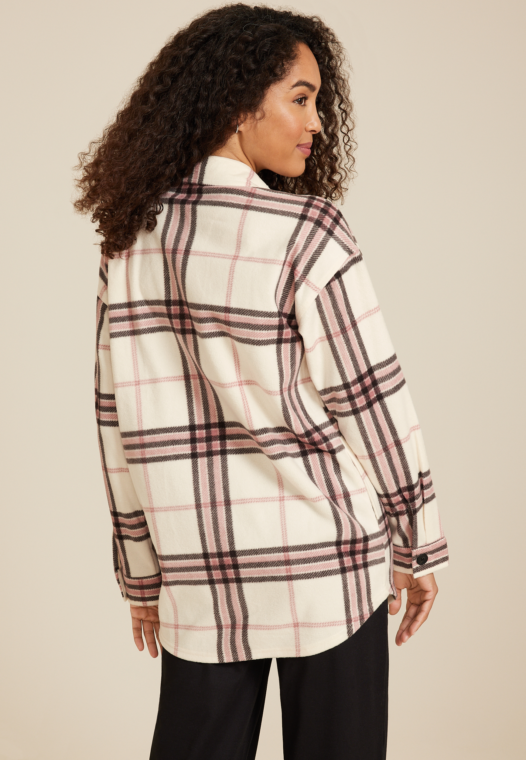 Wilder Plaid Fleece Shacket, C3986, large