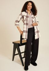 Wilder Plaid Fleece Shacket, C3986, small