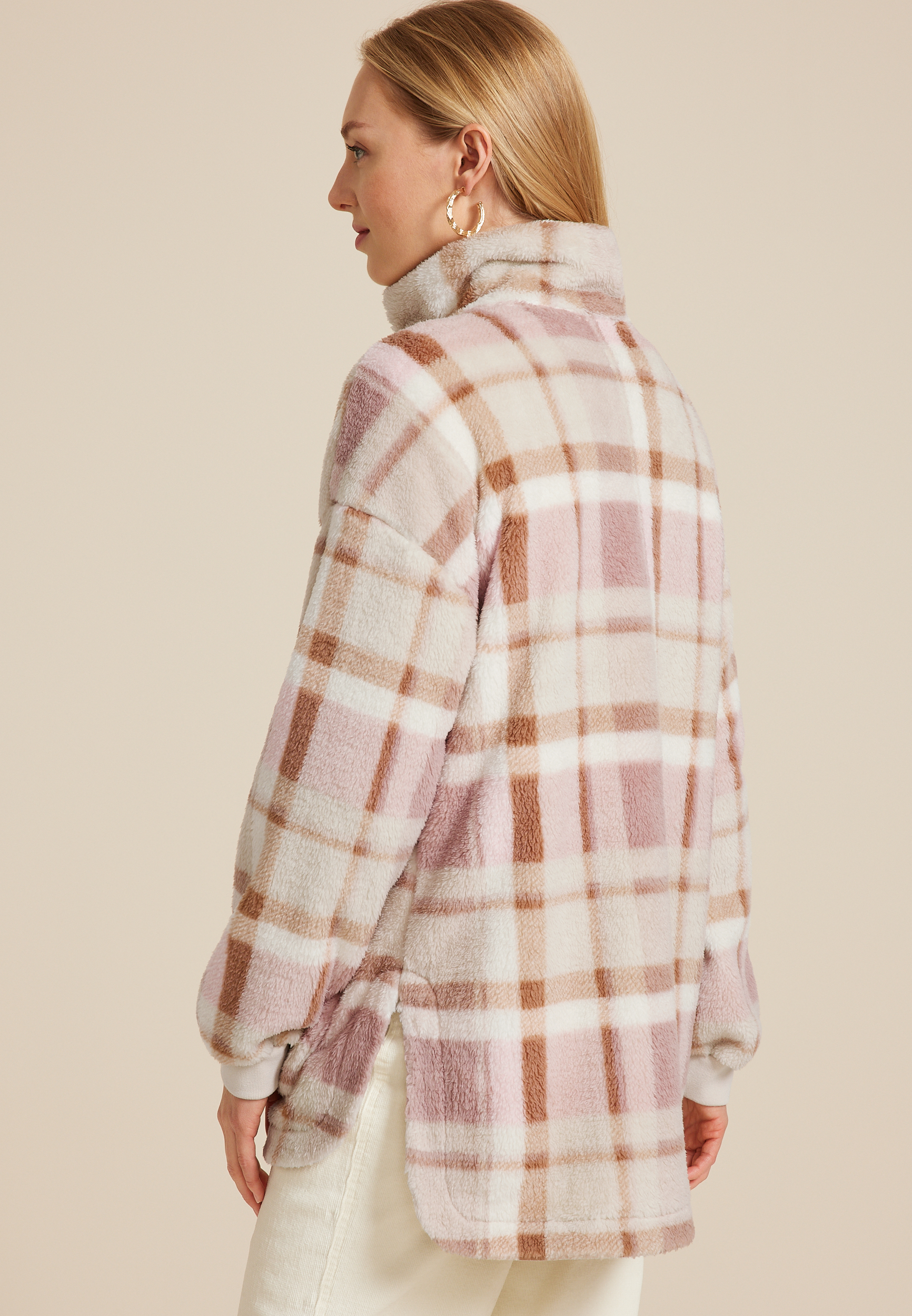 Favorite Sherpa Zip Up Jacket, PINK COMBO, large