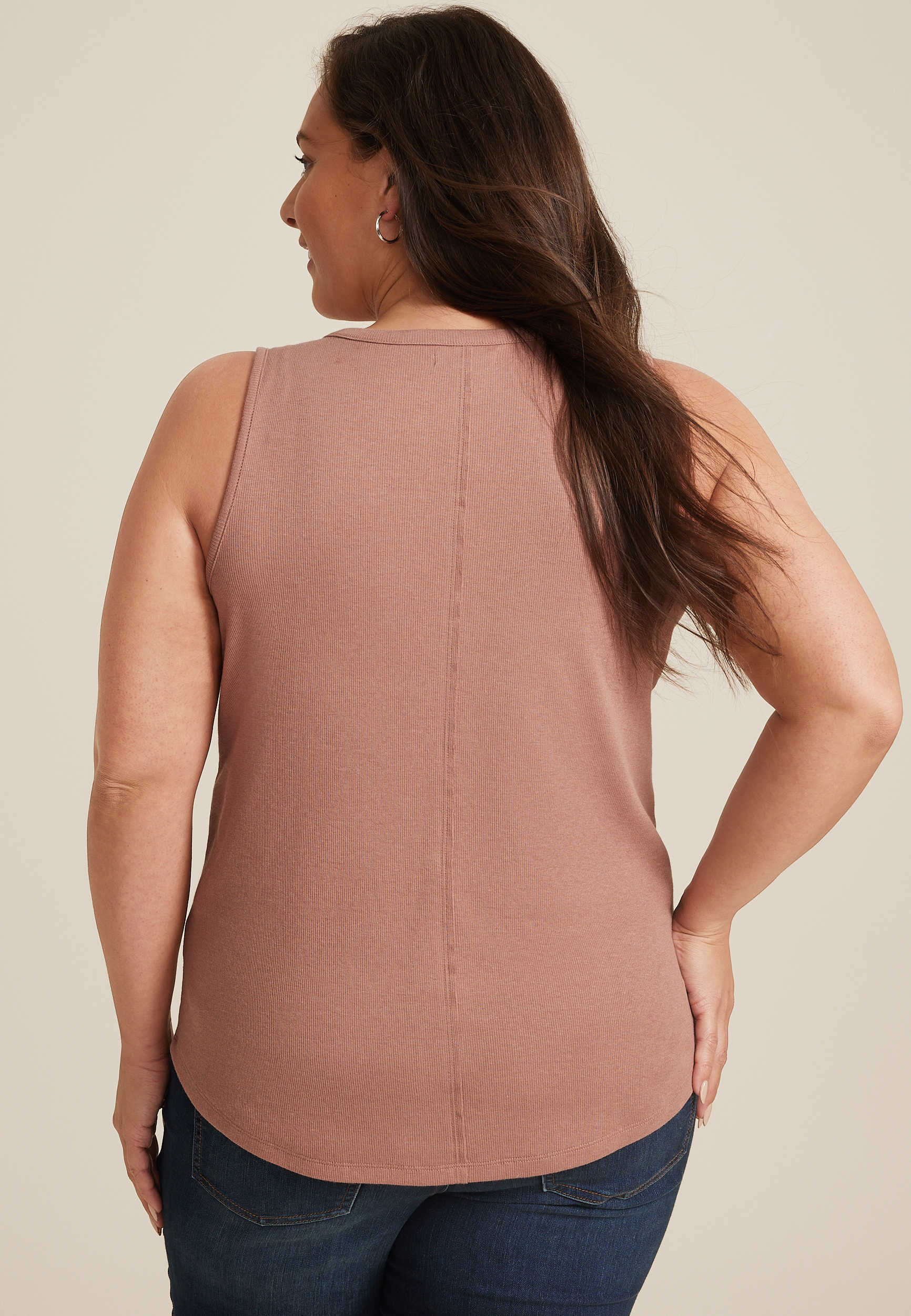 Plus Size Henley Tank Top, C5214, large