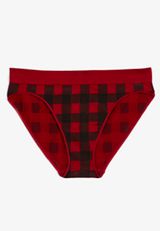True Stretch Seamless Buffalo Plaid Bikini Panty, REBEL RED COMBO, small