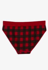 True Stretch Seamless Buffalo Plaid Bikini Panty, REBEL RED COMBO, small