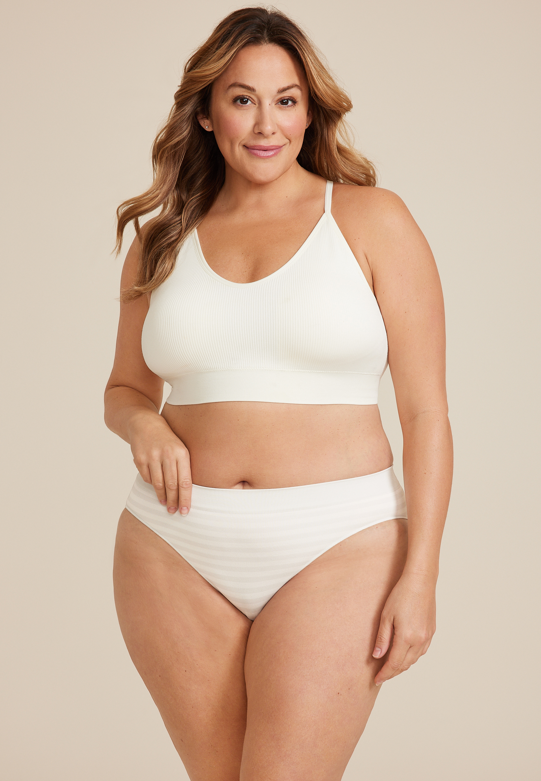 True Stretch Seamless Striped Bikini Panty, , large
