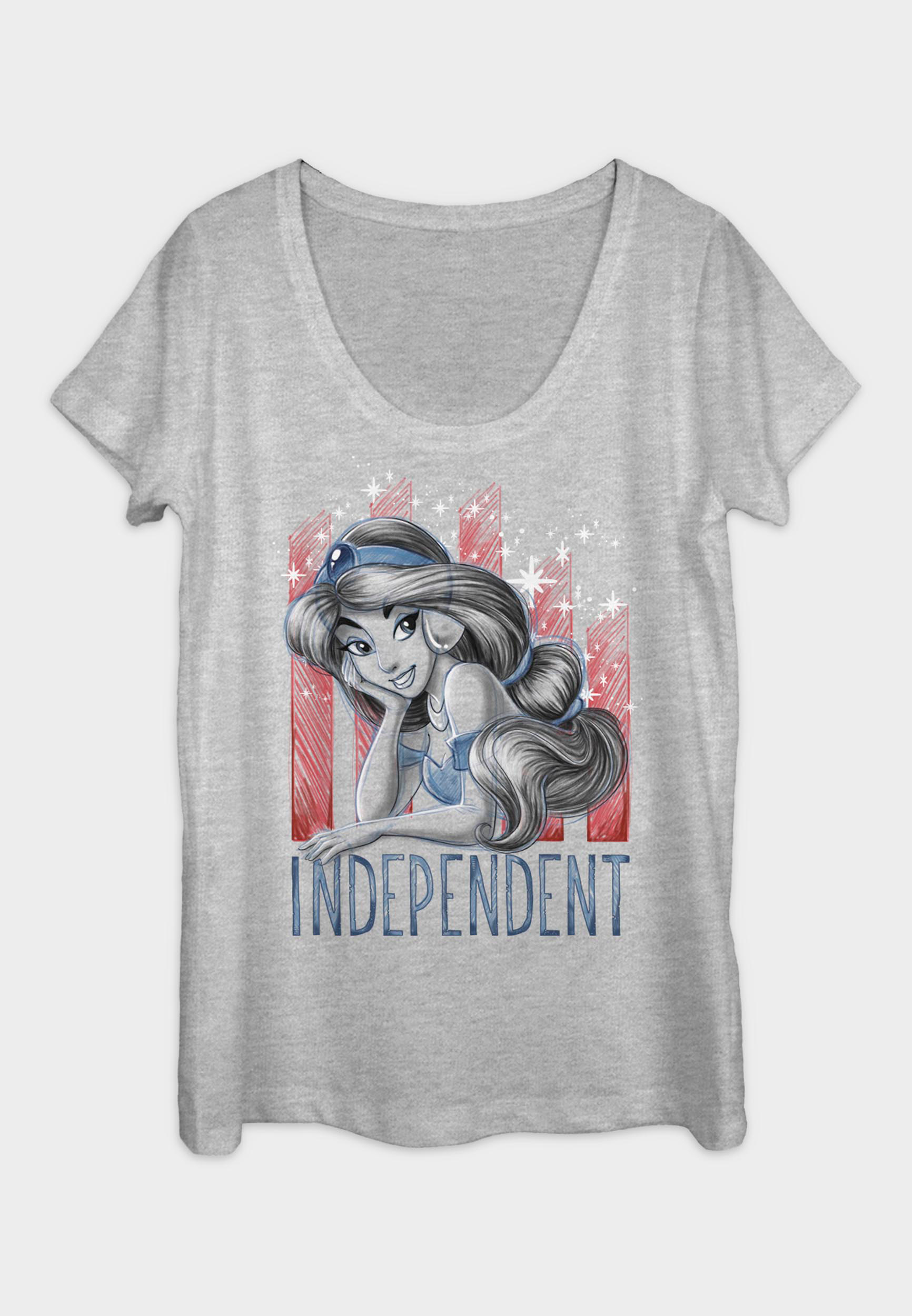 Fifth Sun Princess Jasmine Independent Stripes Graphic Tee